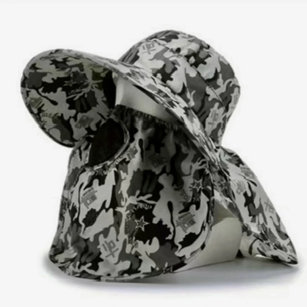 New! Unisex Camo Sun Hat Camouflage Grey Gray